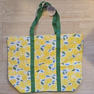 New Tri-Coastal Designs Lemon Print Oversized Lemon Tote Bag